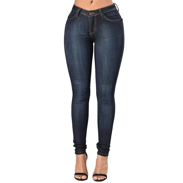 Quinn - Jean tendance avec taille haute et ceinture élastique