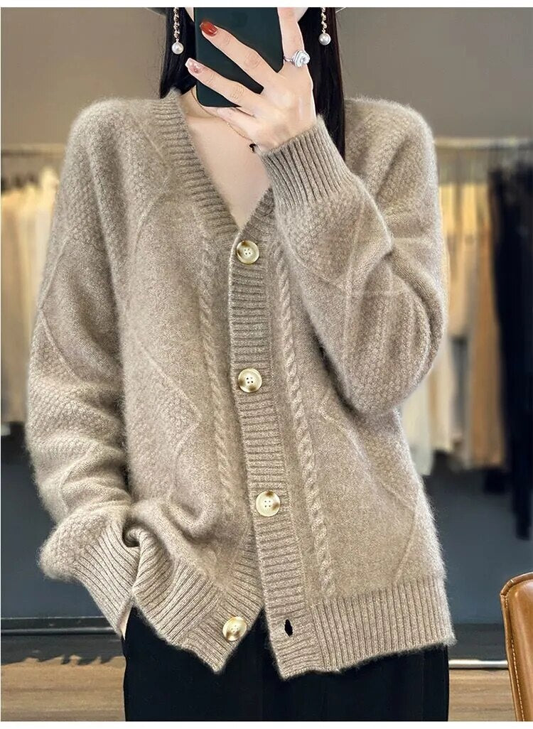 Every - Gilet d'hiver en tricot avec col en V
