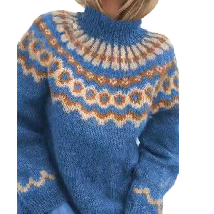 Raquel - Pull à col roulé chaud tricoté