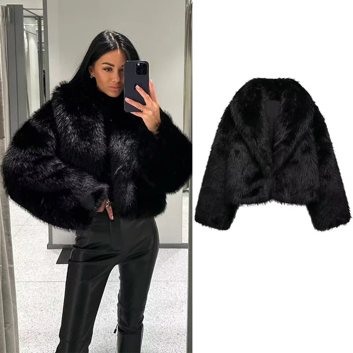 Ariella - Cappotto in pelliccia di peluche invernale