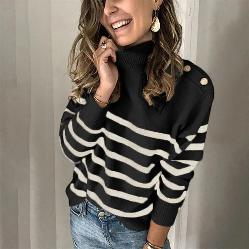 Nyla - Pull tricoté avec col montant