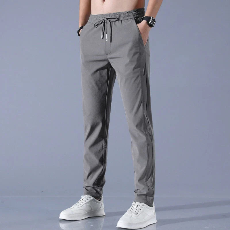 Pantalon de jogging homme avec cordon de serrage – Pantalon de loisirs sport-chic avec coupe ajustée et ceinture élastique