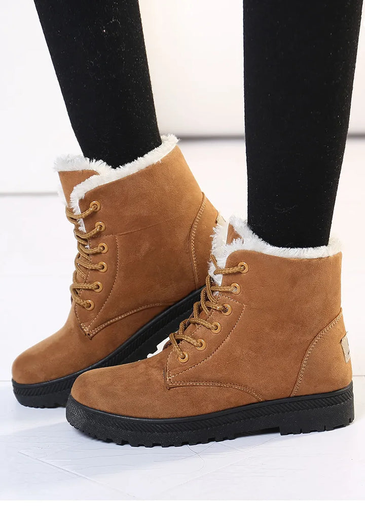 Damen Winterstiefel – Gefütterte Schnürboots mit Warmfutter & rutschfester Sohle