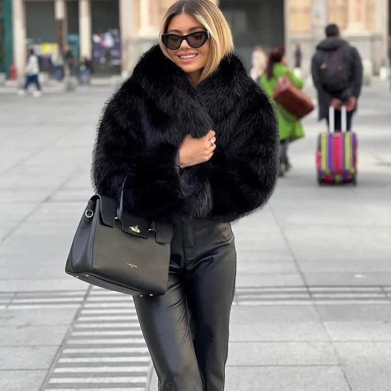 Ariella - Cappotto in pelliccia di peluche invernale
