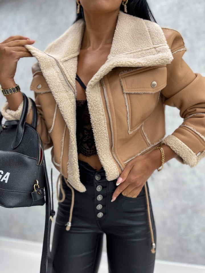 Gabriella - Retro warme Felljacke