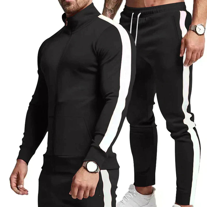 Survêtement homme avec bandes – Ensemble de sport slim fit avec fermeture éclair
