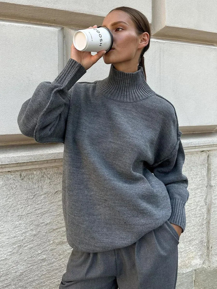 Janie - gestrickter Rollkragenpullover im Trend