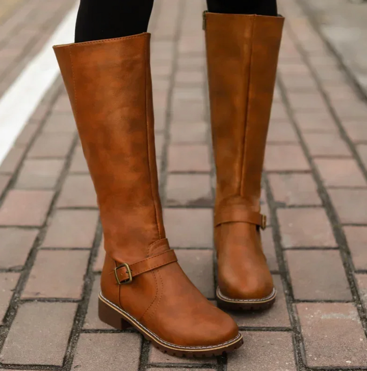 Bottes d'hiver décontractées montantes en cuir vegan pour femmes | Idéal pour l'hiver