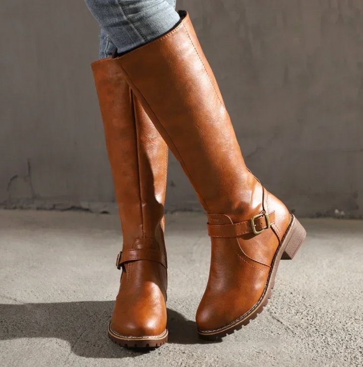 Bottes d'hiver décontractées montantes en cuir vegan pour femmes | Idéal pour l'hiver