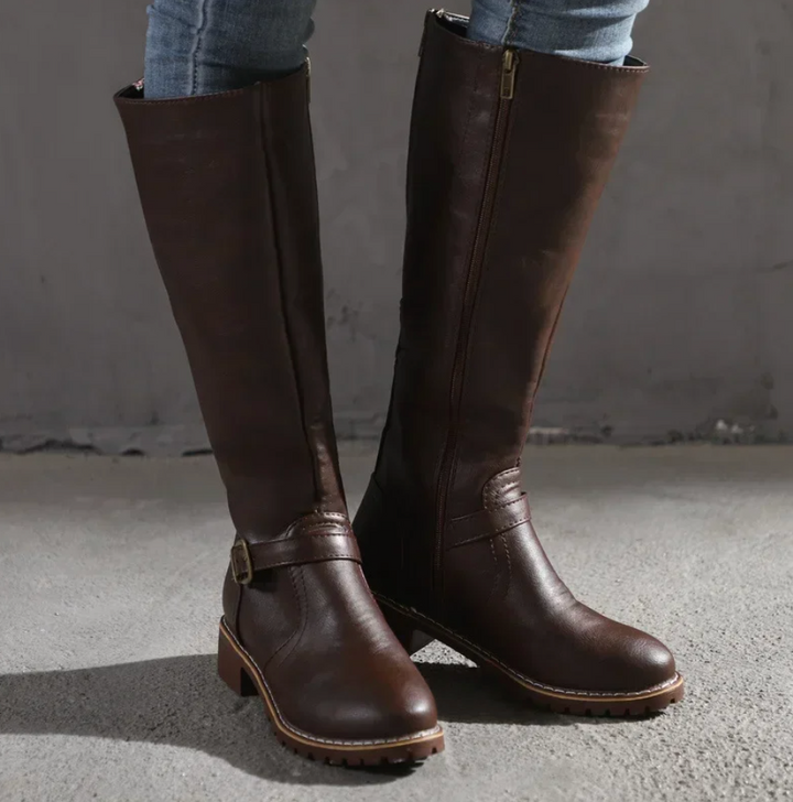 Bottes d'hiver décontractées montantes en cuir vegan pour femmes | Idéal pour l'hiver