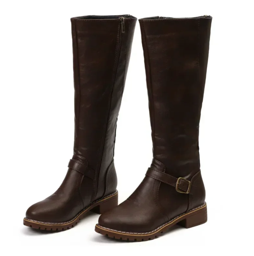 Bottes d'hiver décontractées montantes en cuir vegan pour femmes | Idéal pour l'hiver