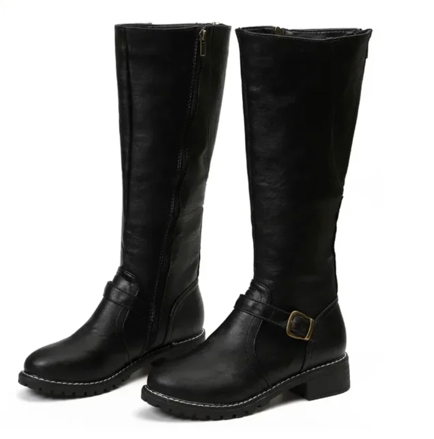 Bottes d'hiver décontractées montantes en cuir vegan pour femmes | Idéal pour l'hiver