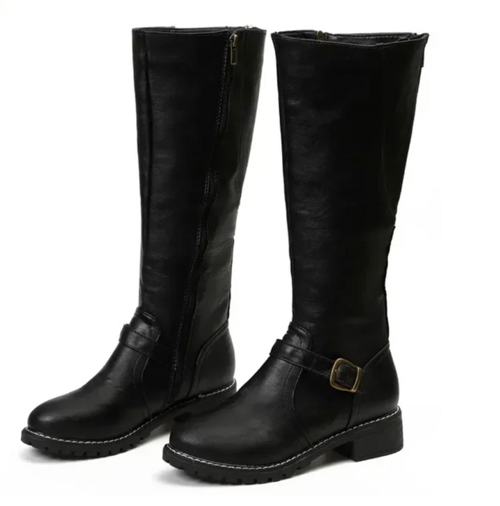 Bottes d'hiver décontractées montantes en cuir vegan pour femmes | Idéal pour l'hiver
