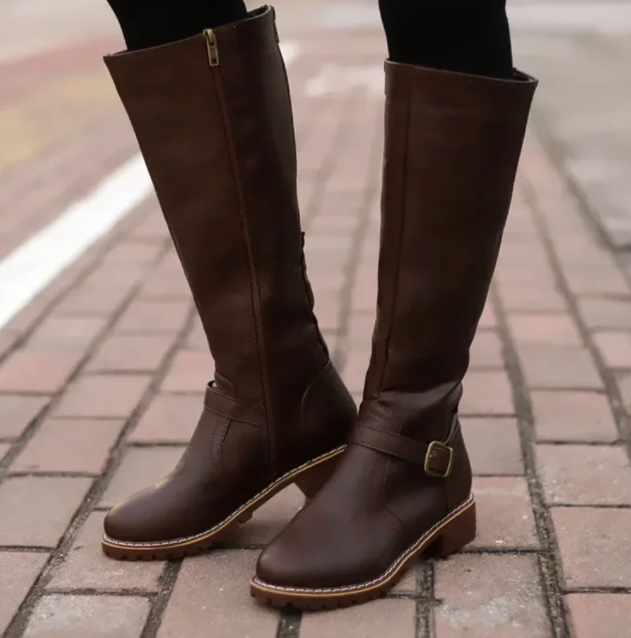 Bottes d'hiver décontractées montantes en cuir vegan pour femmes | Idéal pour l'hiver