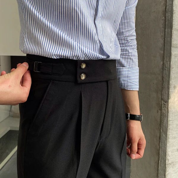 Logan - pantalon droit élégant taille haute pour hommes