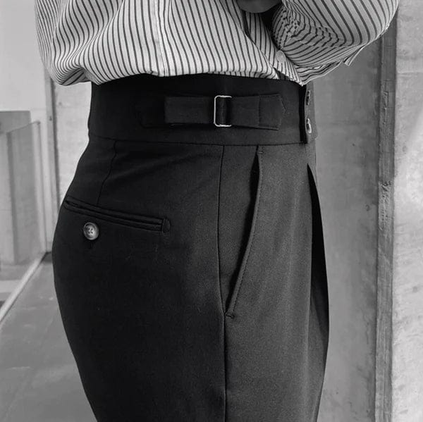 Logan - pantalon droit élégant taille haute pour hommes