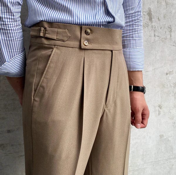 Logan - pantalon droit élégant taille haute pour hommes