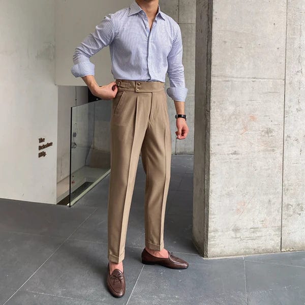 Logan - pantalon droit élégant taille haute pour hommes