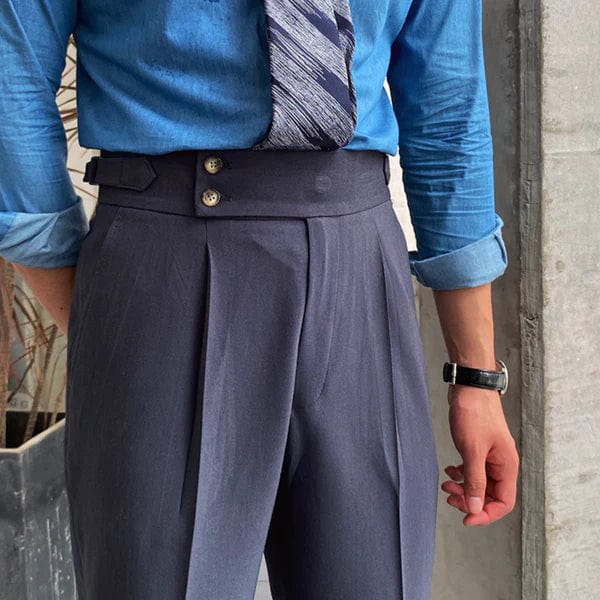 Logan - pantalon droit élégant taille haute pour hommes
