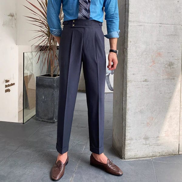 Logan - pantalon droit élégant taille haute pour hommes