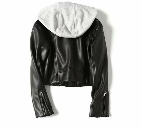 Kaila - giacca in pelle da donna con cappuccio