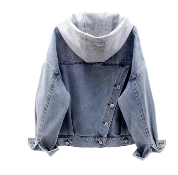 Lia - giacca di jeans casual da donna con cappuccio
