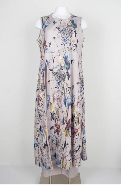 Tuta senza maniche da donna con sovrapposizione floreale – Elegante pezzo unico con gamba ampia e design fluido – Outfit per eventi, estate e moda da sera