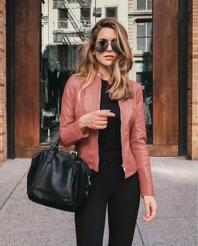 Giacca in pelle invernale confortevole in stile moderno per donna | Perfetta per l'inverno