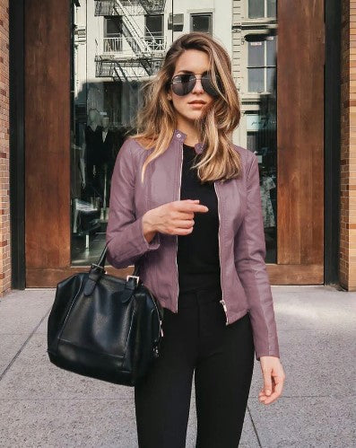 Giacca in pelle invernale confortevole in stile moderno per donna | Perfetta per l'inverno