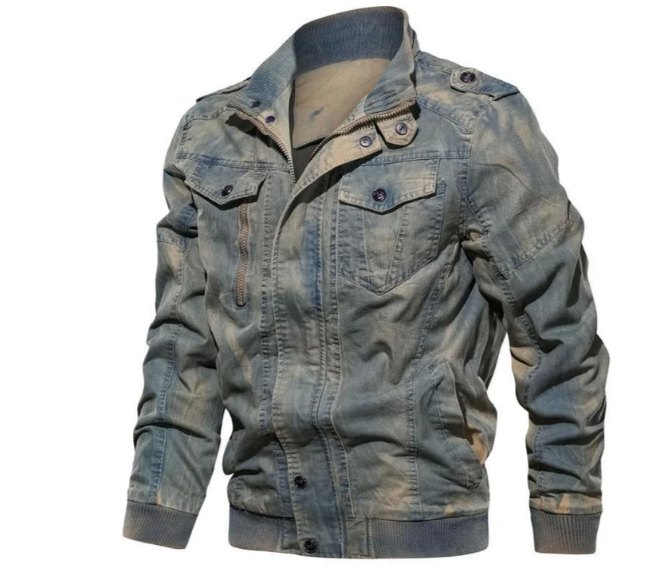 Hendrick - veste en jean homme avec col montant