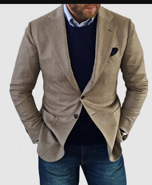 Benno - cardigan da uomo con bottoni casual, tasche e colletto a risvolto, tinta unita, maniche lunghe