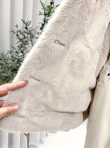 Veste en jean oversize pour femme avec doublure en teddy – Veste de mi-saison doublée au style streetwear