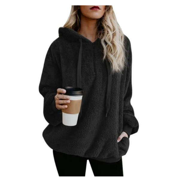 Zera - sweat-shirt polaire pour femmes avec fermeture auto-agrippante au col