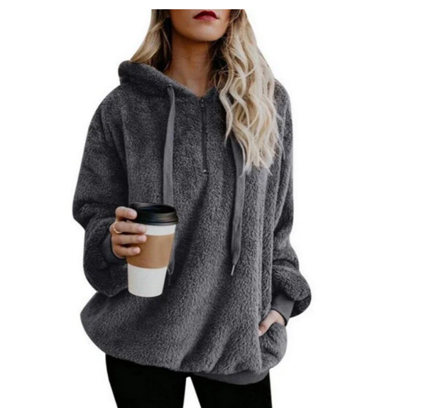 Zera - sweat-shirt polaire pour femmes avec fermeture auto-agrippante au col