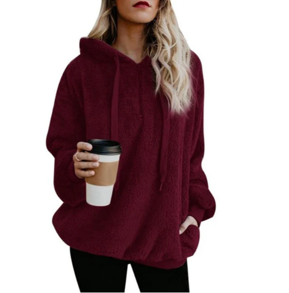 Zera - sweat-shirt polaire pour femmes avec fermeture auto-agrippante au col