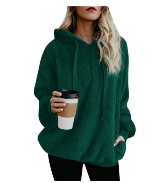 Zera - sweat-shirt polaire pour femmes avec fermeture auto-agrippante au col
