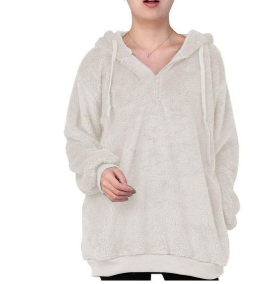 Zera - sweat-shirt polaire pour femmes avec fermeture auto-agrippante au col