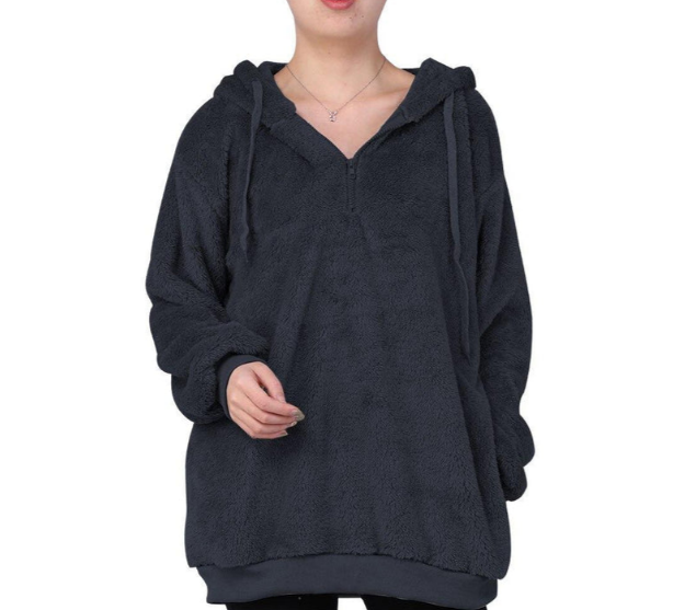 Zera - sweat-shirt polaire pour femmes avec fermeture auto-agrippante au col