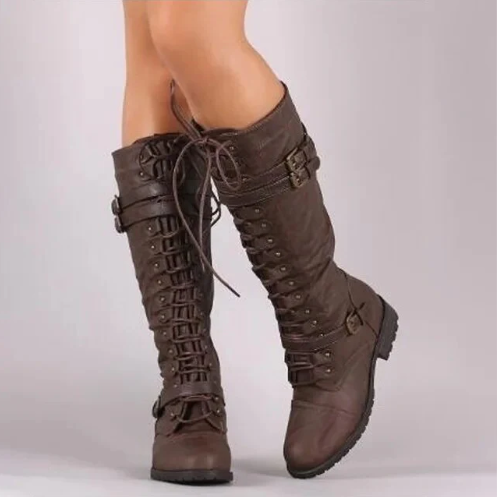 Bailee - bottes rétro avec boucle plate et lacets