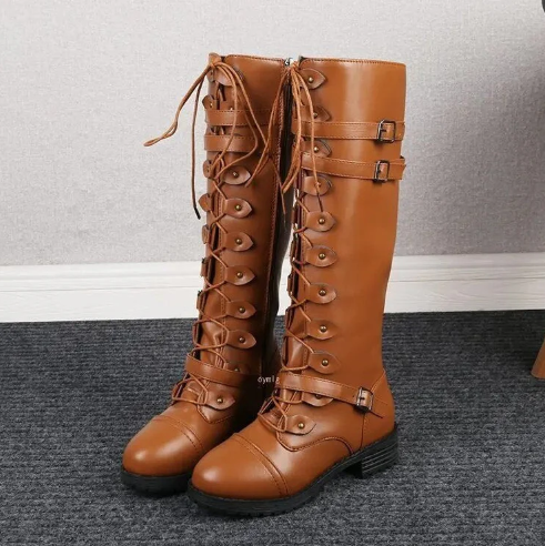 Bailee - bottes rétro avec boucle plate et lacets