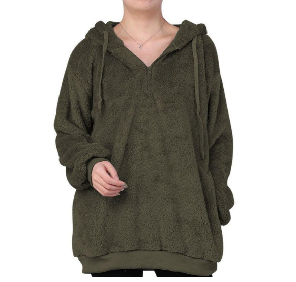 Zera - sweat-shirt polaire pour femmes avec fermeture auto-agrippante au col