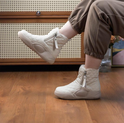 Gefütterte Damen Winterstiefeletten mit Reißverschluss – Rutschfeste Thermoschuhe für kalte Tage