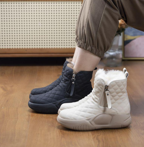 Gefütterte Damen Winterstiefeletten mit Reißverschluss – Rutschfeste Thermoschuhe für kalte Tage