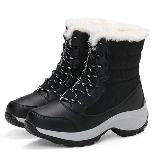 Wasserdichte Damen Winterstiefel mit warmem Innenfutter – Rutschfeste Schneestiefel für Outdoor & Alltag