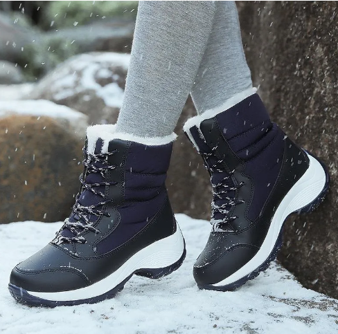 Wasserdichte Damen Winterstiefel mit warmem Innenfutter – Rutschfeste Schneestiefel für Outdoor & Alltag
