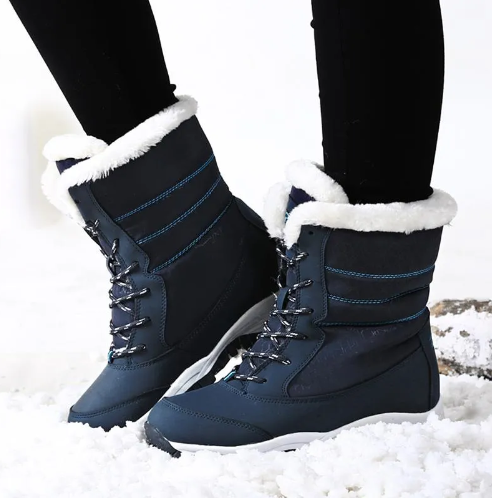 Wasserdichte Damen Winterstiefel mit warmem Innenfutter – Rutschfeste Schneestiefel für Outdoor & Alltag