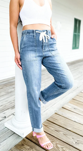 Stella - pantalon de jogging en denim bleu