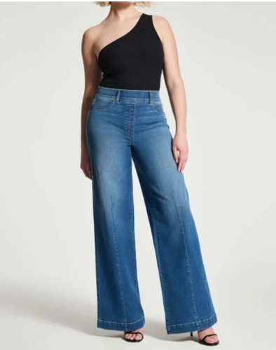Jeans à jambes larges devant