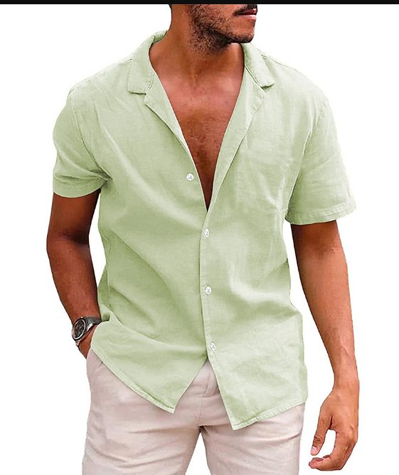 Kurzarm Herrenhemd mit Knopfleiste – Slim Fit Sommerhemd mit Kragen – Klassisches Freizeithemd für Alltag, Büro & Urlaub