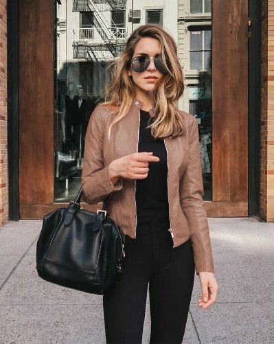 Giacca in pelle invernale confortevole in stile moderno per donna | Perfetta per l'inverno